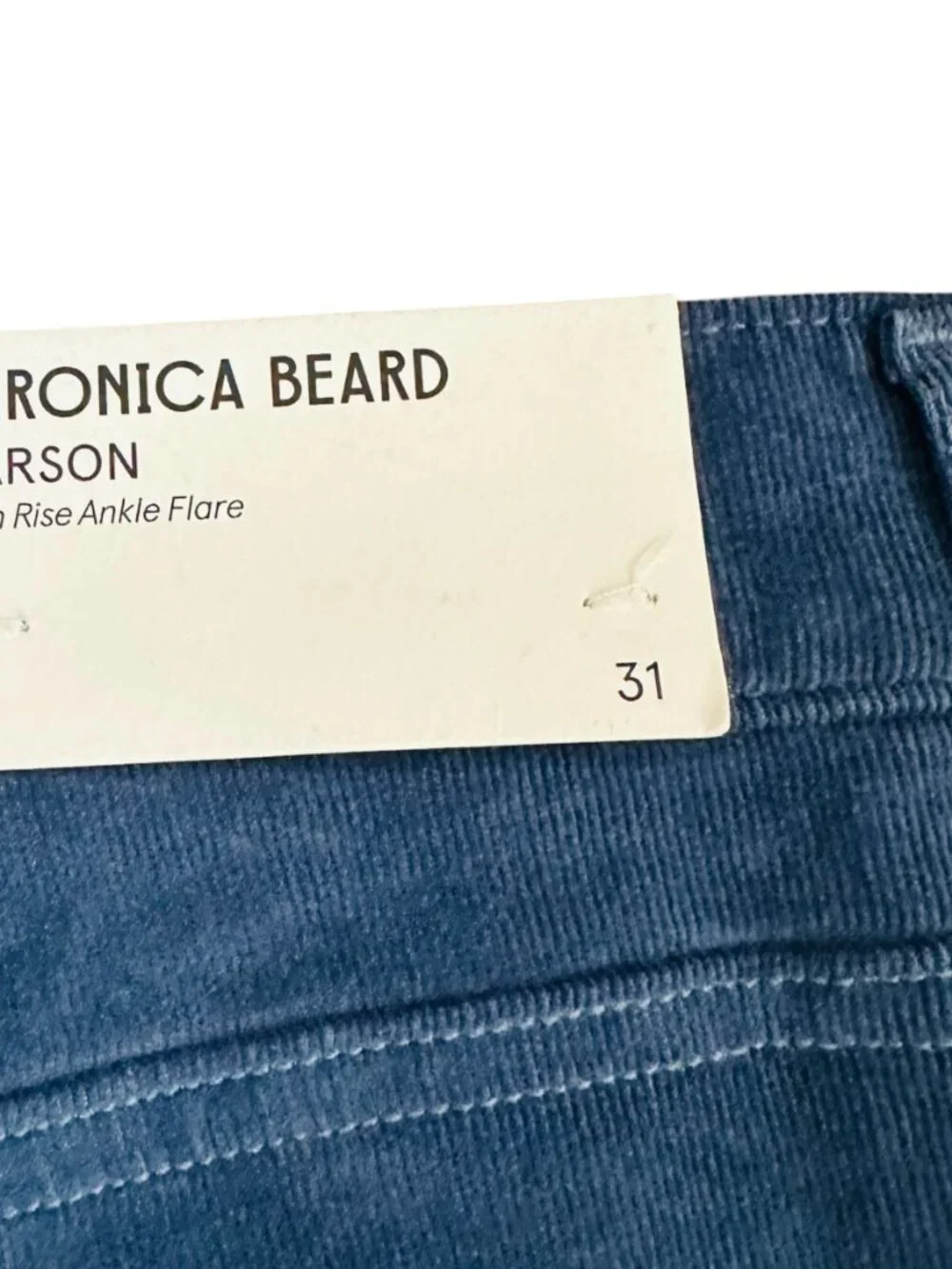 Veronica Beard Women's Size 31 Carson Ankle Flare Corduroy Bluestone Pants NEW